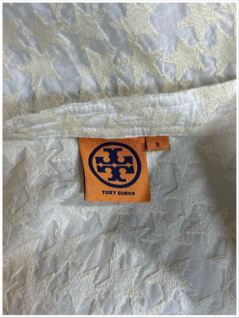 Tory Burch Embroidered Cream Star Top Tunic [778]